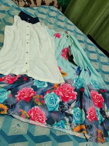 Girls Top and Skirt Outfit