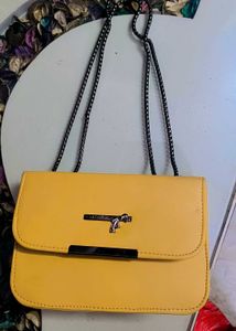Yellow Chain Crossbody Bag