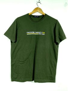 Array Jeans Dark Green Printed Round Neck T-Shirt (Men&#39;s)