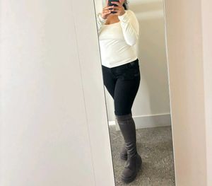 Square Neck Long Sleeve Top