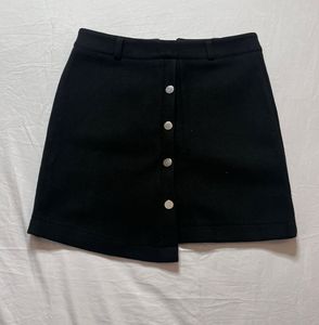 Button Black Skirt