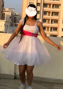 White &amp; Pink Tulle Party Dress💕🤍