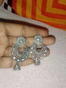 Silver Jhumka Earrings