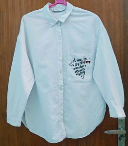 ZARA White Graphic Shirt