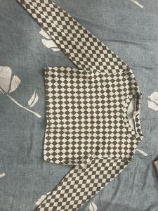 Checkered Long Sleeve Top