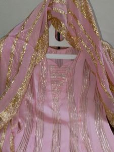 Pink Kurta paint dupatta 🩷