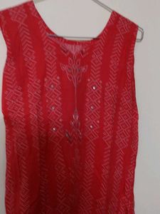 Red Printed Kurta