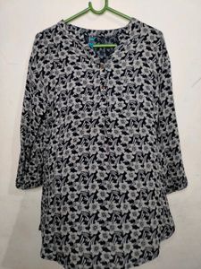 Printed Navy Blue Top