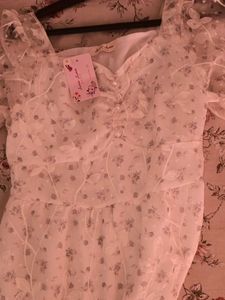 Off White Flower Maxi Dress