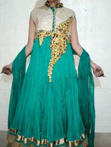 Elegant Ethnic Gown with Dupatta