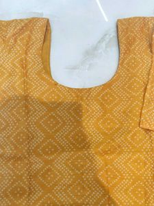 Yellow Printed Kurta