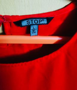 Red Tie Sleeve Top