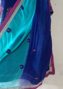 Elegant Blue Anarkali Suit With Dupatta