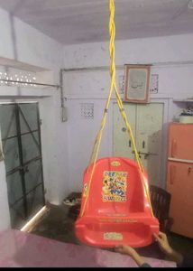 Kids Plastic Swing Seat - Red jhuka fun activity