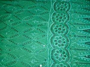 Chickenkari kurti in green colour