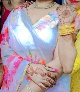 Bollywood Floral Organza Saree