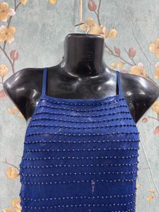 Blue Beaded Top