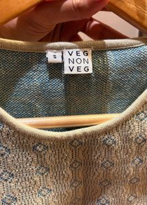 Vegnonveg Knit Mint Green Crop Vest