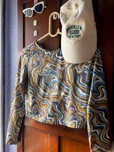 Long Sleeves Multicolour Y2k Top