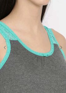Jockey Women Charcoal Grey Solid Lounge Tank Top