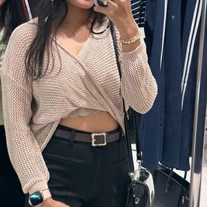 Wrap Front Knit Top