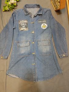 Denim Dress with Patches