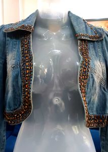 Beaded Denim Bolero Jacket