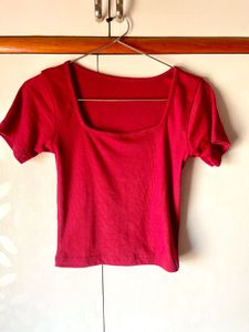Maroon Crop Top