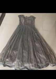 Elegant Silver Ethnic Gown