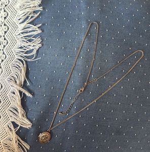 rustic gold pendant with chain