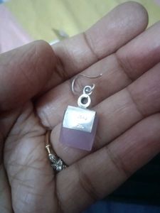 92.5 Silver Rose Quartz Drop Earrings