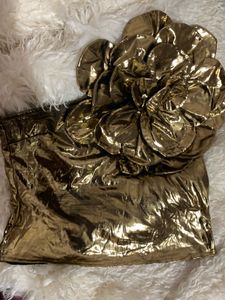 Gold Flower Accent Clutch