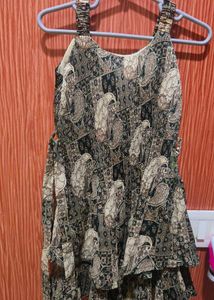 Baby Girl Crush Pattern Frock With Belt