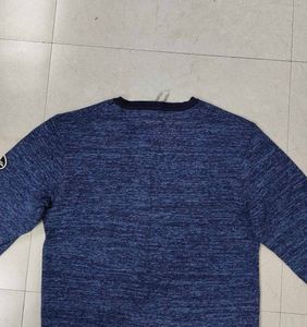 Stylish Blue V-Neck Pullover