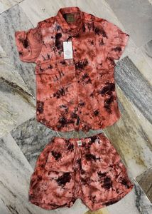 Red Tie Dye Cord Set