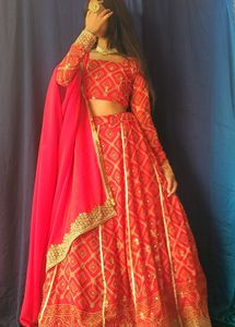Red Bandhani Lehenga ✨❤️