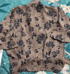 Floral Button-Down Wrap Top
