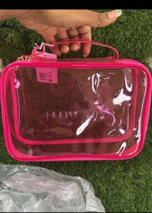 HUDA Beauty Pink Clear Travel Case