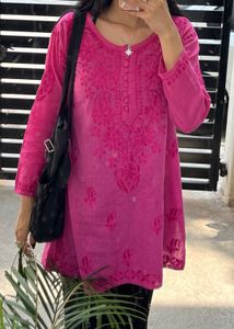 Short Chikankari Kurta