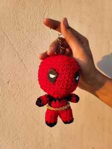 Crochet Deadpool Plushie Keychain