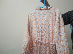 Peach Floral Print Dress