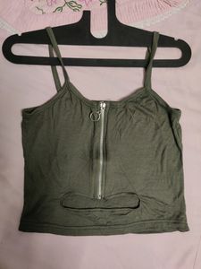 Crop Top Mehendi Colour (Olive Green)