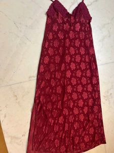 Burgundy Floral Nightgown