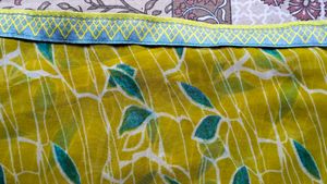 Yellow Floral Print saree