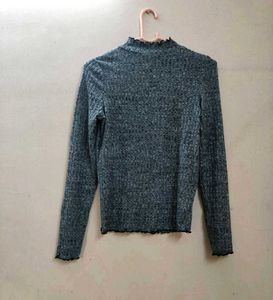 Grey Turtle Neck Top
