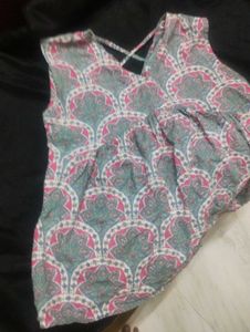 Paisley Print Top with Criss-Cross Back