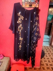 Navy Blue Kurta Set