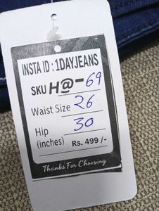 H@69 Size-26 (Sale) Latest Ladies high waist Jeans