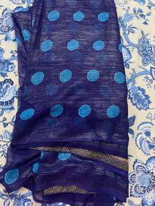 Stylish Dark Blue Saree 💙