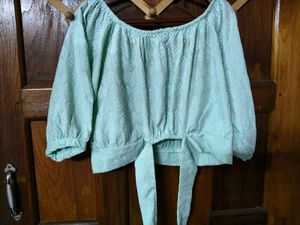 Mint Green Off-Shoulder Top